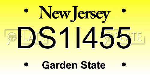 DS1I455 New Jersey License Plate
