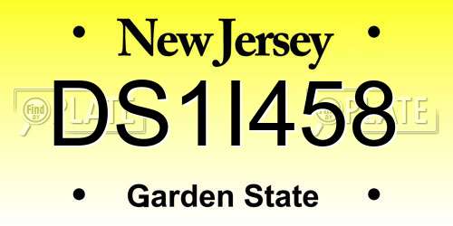 DS1I458 New Jersey License Plate