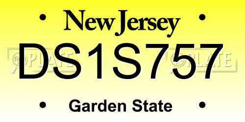 DS1S757 New Jersey License Plate
