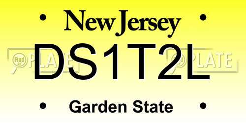DS1T2L New Jersey License Plate