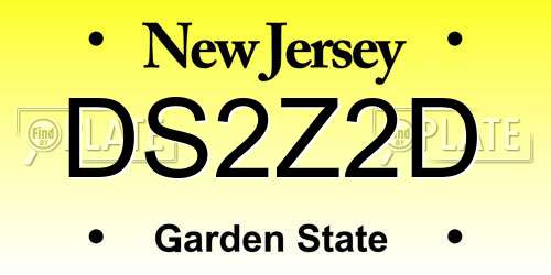 DS2Z2D New Jersey License Plate