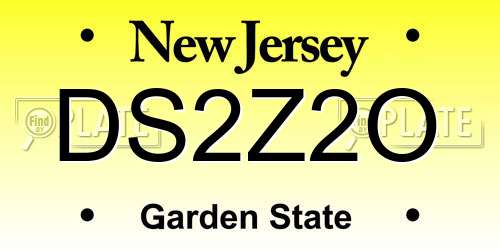 DS2Z2O New Jersey License Plate