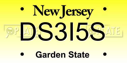 DS3I5S New Jersey License Plate
