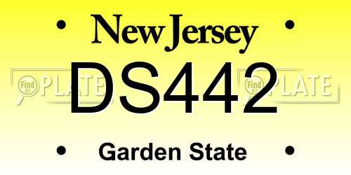 DS442 New Jersey License Plate
