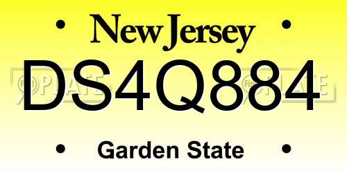 DS4Q884 New Jersey License Plate