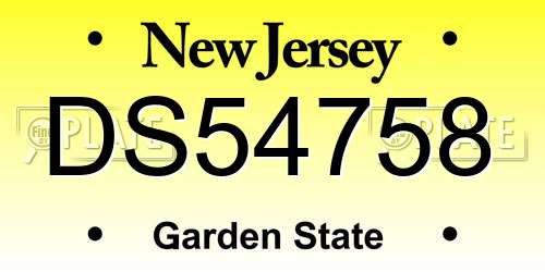 DS54758 New Jersey License Plate
