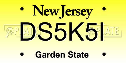 DS5K5I New Jersey License Plate