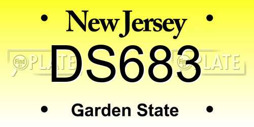 DS683 New Jersey License Plate
