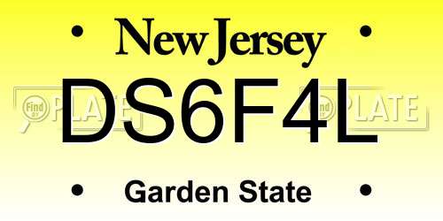 DS6F4L New Jersey License Plate