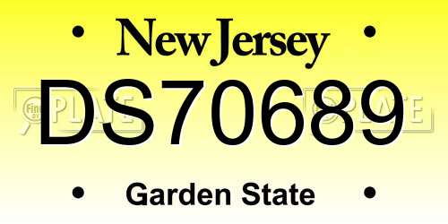 DS70689 New Jersey License Plate