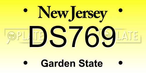 DS769 New Jersey License Plate