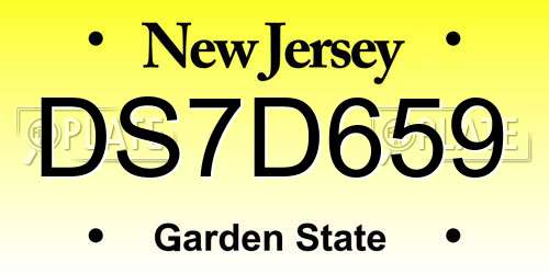 DS7D659 New Jersey License Plate