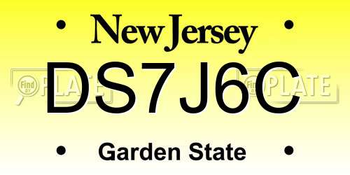 DS7J6C New Jersey License Plate