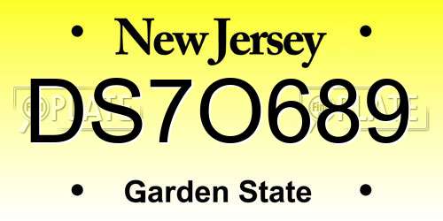 DS7O689 New Jersey License Plate