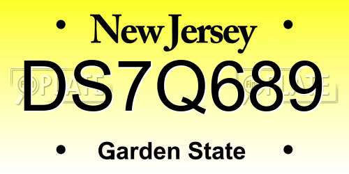 DS7Q689 New Jersey License Plate