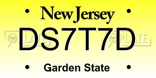 DS7T7D New Jersey License Plate