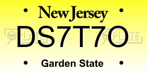 DS7T7O New Jersey License Plate