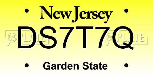 DS7T7Q New Jersey License Plate