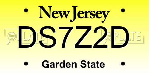 DS7Z2D New Jersey License Plate