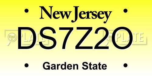 DS7Z2O New Jersey License Plate