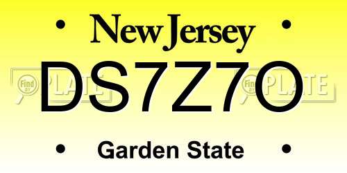 DS7Z7O New Jersey License Plate