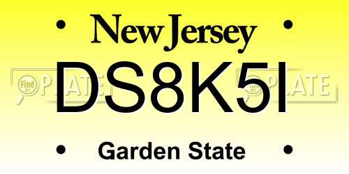 DS8K5I New Jersey License Plate