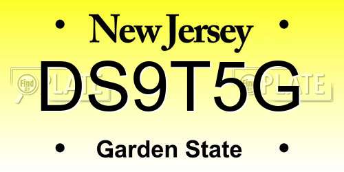 DS9T5G New Jersey License Plate