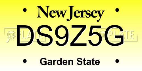 DS9Z5G New Jersey License Plate