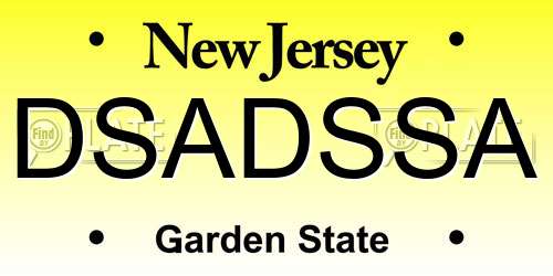 DSADSSA New Jersey License Plate