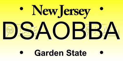 DSAOBBA New Jersey License Plate