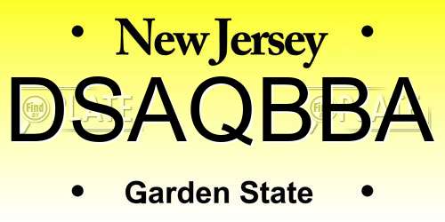 DSAQBBA New Jersey License Plate