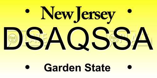 DSAQSSA New Jersey License Plate