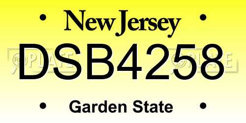 DSB4258 New Jersey License Plate