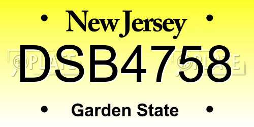 DSB4758 New Jersey License Plate