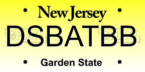DSBATBB New Jersey License Plate