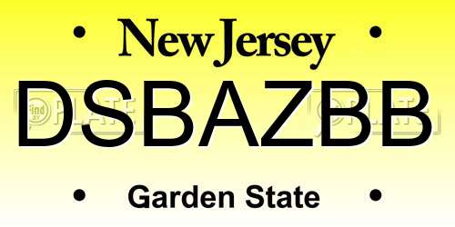 DSBAZBB New Jersey License Plate