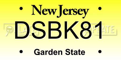 DSBK81 New Jersey License Plate