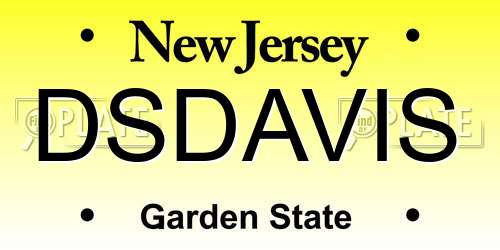 DSDAVIS New Jersey License Plate