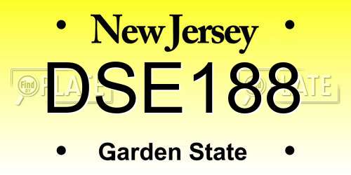 DSE188 New Jersey License Plate