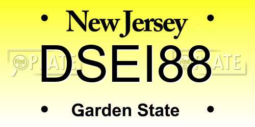 DSEI88 New Jersey License Plate