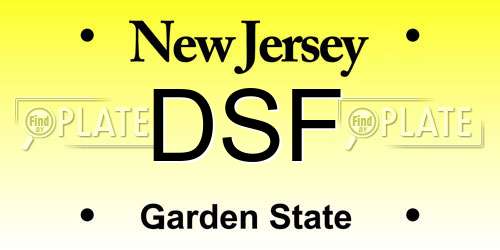 DSF New Jersey License Plate