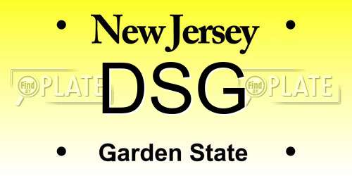 DSG New Jersey License Plate