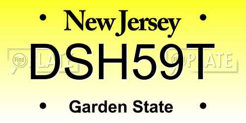 DSH59T New Jersey License Plate