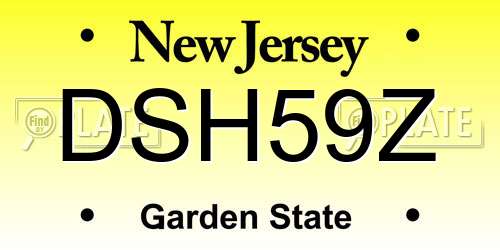 DSH59Z New Jersey License Plate