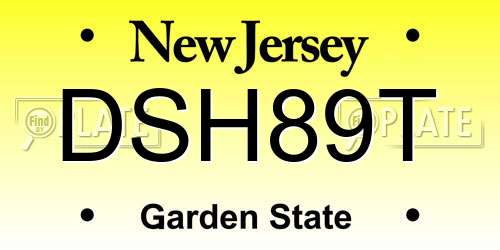 DSH89T New Jersey License Plate