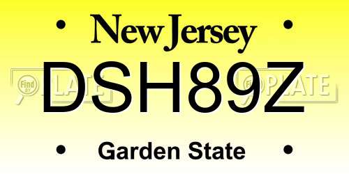 DSH89Z New Jersey License Plate