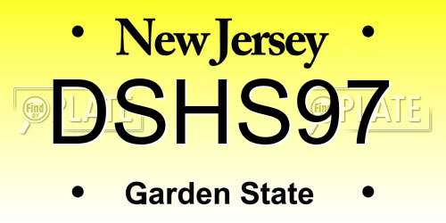 DSHS97 New Jersey License Plate