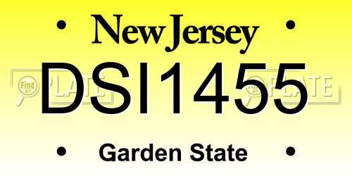 DSI1455 New Jersey License Plate