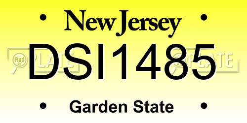 DSI1485 New Jersey License Plate