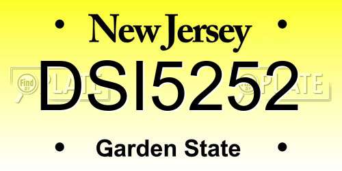 DSI5252 New Jersey License Plate